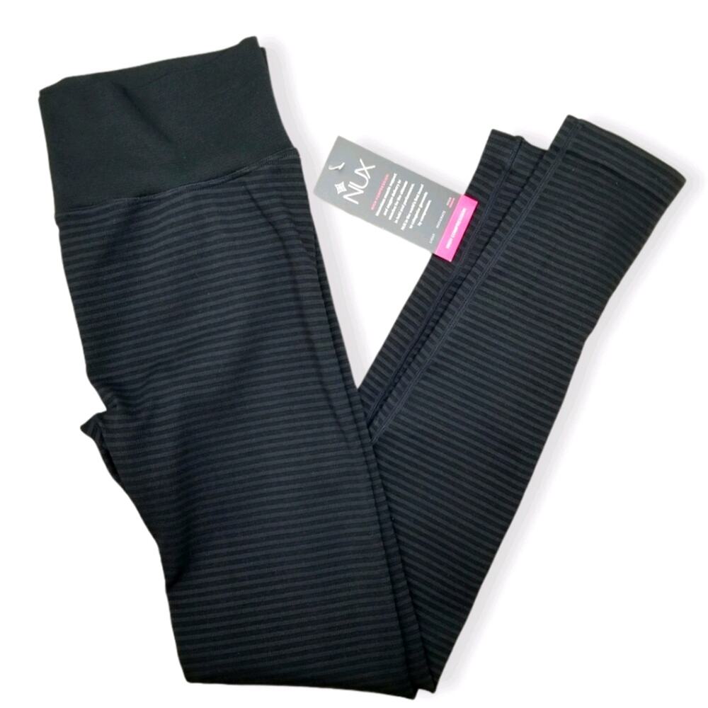 NUX Striped High Compression Leggings Size Large